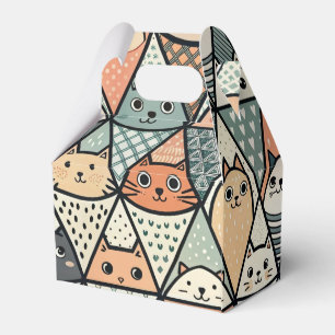 Caixinha De Lembrancinhas Gatos em Cones