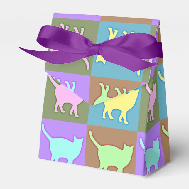 Caixinha De Lembrancinhas Gatos Pop Art (Frente)