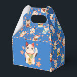 Caixinha De Lembrancinhas Gatos Sortudos Maneki Neko<br><div class="desc">Compartilhe alegria e boa sorte com essas caixas de favores japonesas do Maneki Neko. Com um padrão de gato sortudo desenhado à mão,  são perfeitas para casamentos,  aniversários e celebrações festivas.</div>