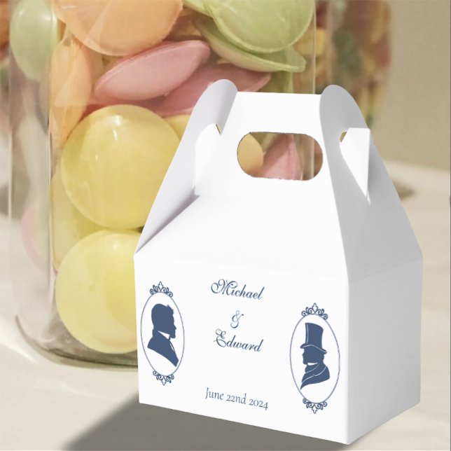 Caixinha De Lembrancinhas Gay Grooms Regency Rosas azuis (Criador carregado)