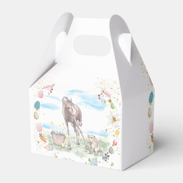 Caixinha De Lembrancinhas Gechenkverpackung Ostermotiv mit Pferd und Hase (Verso)