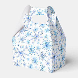 Caixinha De Lembrancinhas Gelo Branco e Azul E Flocos De Neve