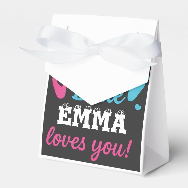 Caixinha De Lembrancinhas Gênero Personalizado Revelar Rosa ou Azul Bebê (Frente)