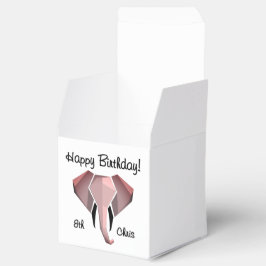 Caixinha De Lembrancinhas Geometragem Elephant Head Birthday Age and Name