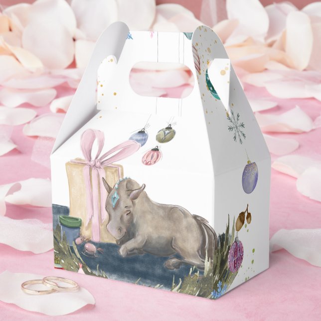 Caixinha De Lembrancinhas Geschenkschachtel mit Pferde Bild, Weihnachten (Casamento)