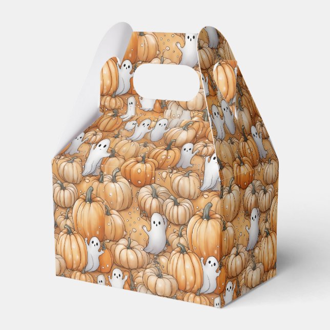 Caixinha De Lembrancinhas Ghost e Pumpkins Halloween (Frente)