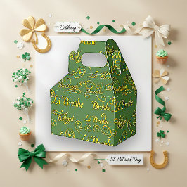 Caixinha De Lembrancinhas Gilded Gaelic Birthday Sage St. Patrick's Pattern