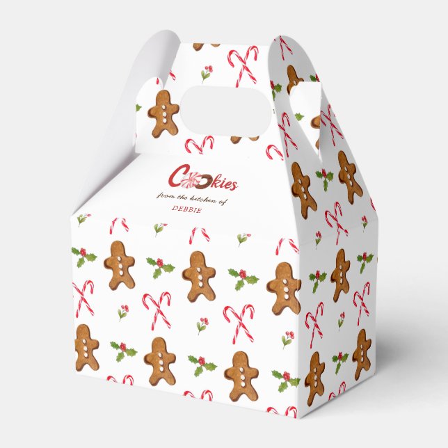 Caixinha De Lembrancinhas Gingercake man & Candy cane Holiday Cookie (Frente)