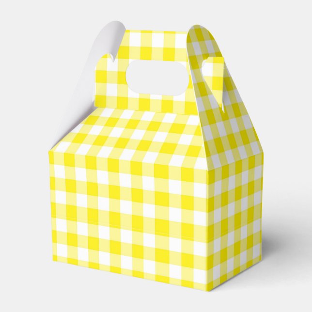 Caixinha De Lembrancinhas Gingham Amarelo (Frente)