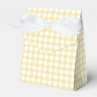 Caixinha De Lembrancinhas Gingham Clássico Amarelo Canário