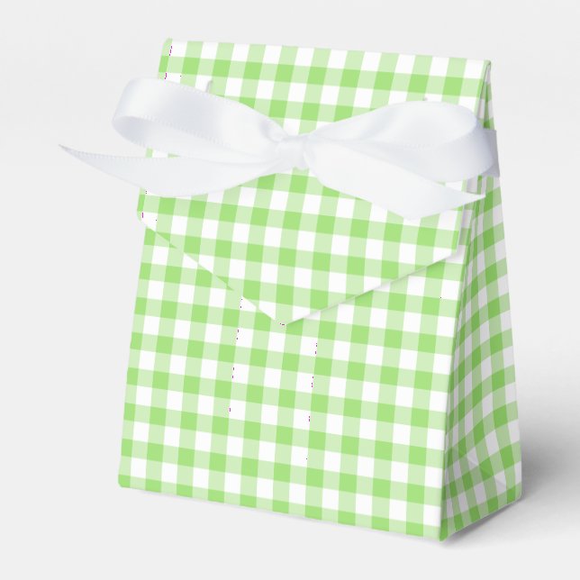 Caixinha De Lembrancinhas Gingham Clássico Verde Primavera (Frente)