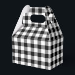 Caixinha De Lembrancinhas Gingham Clássico Verificado A Preto E Branco<br><div class="desc">Uma caixa de favor com um estilo clássico de país preto e branco marcou o padrão de gingham.</div>