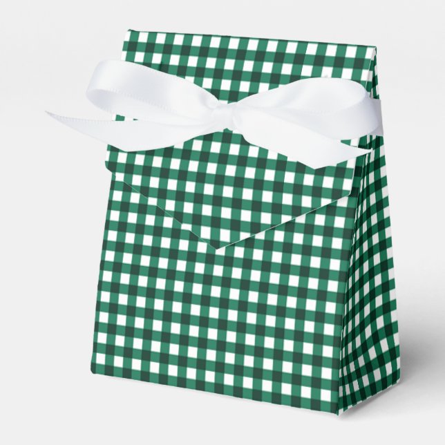 Caixinha De Lembrancinhas Gingham-Jade Green-Favor Box, Tent (Frente)