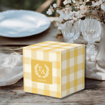 Gingham Monogramas Crest Amarelo
