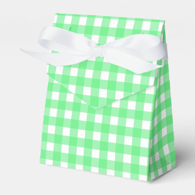 Caixinha De Lembrancinhas Gingham verde (Frente)