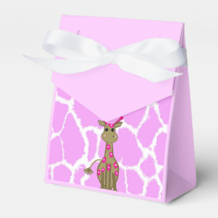 Caixinha De Lembrancinhas Girafa Fofo de Pé com Manchas Rosa