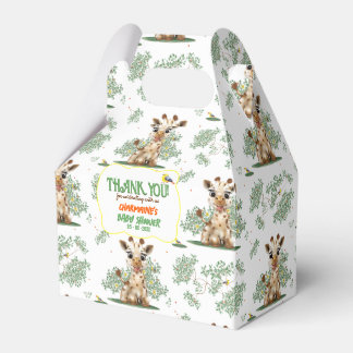 Caixinha De Lembrancinhas Giraffe Bird Safari Chá de fraldas neutro