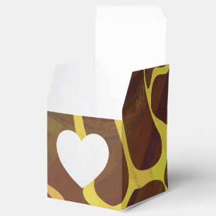 Caixinha De Lembrancinhas Giraffe Brown e Impressão Amarelo