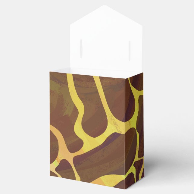 Caixinha De Lembrancinhas Giraffe Brown e Impressão Amarelo (Aberto)