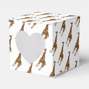 Caixinha De Lembrancinhas Giraffe Brown e Silhueta Amarela