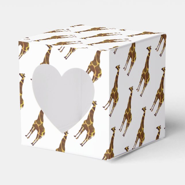 Caixinha De Lembrancinhas Giraffe Brown e Silhueta Amarela (Frente)