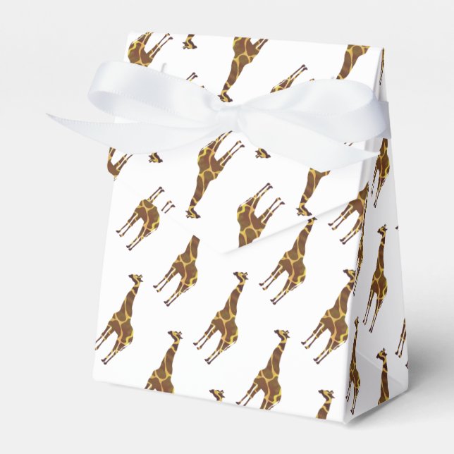 Caixinha De Lembrancinhas Giraffe Brown e Silhueta Amarela (Frente)