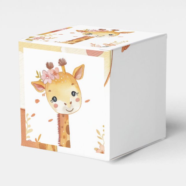 Caixinha De Lembrancinhas "Giraffe Gift Cube Box" (Frente)