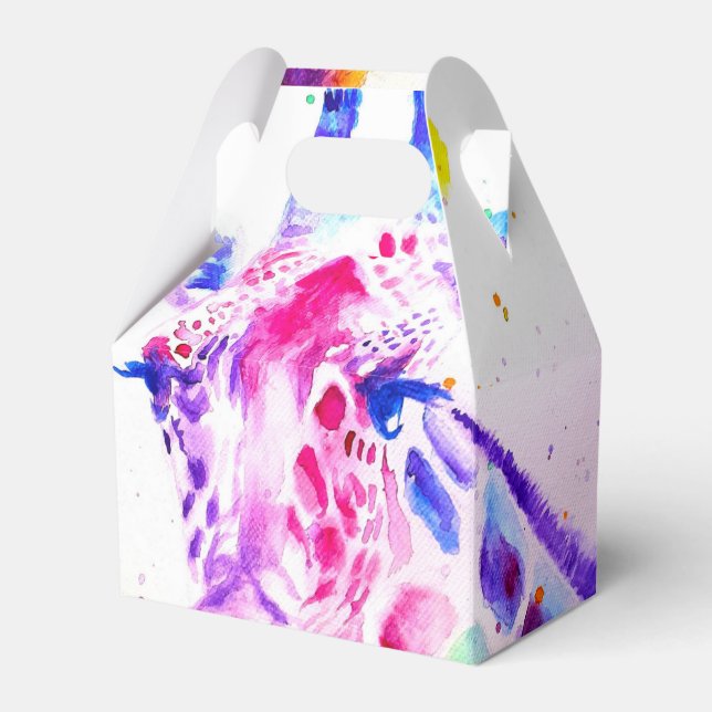 Caixinha De Lembrancinhas Giraffe Wedding Cake Favour Box Zoo Animal (Frente)