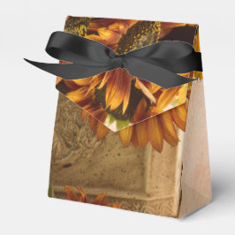 Caixinha De Lembrancinhas Girassóis De Laranja No Soquete De Tin