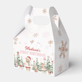 Caixinha De Lembrancinhas Girl Winter Onederland Woodland Animals Birthday