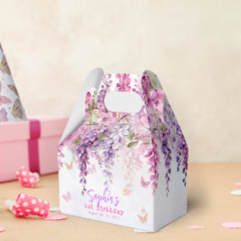 Caixinha De Lembrancinhas Girly Floral Wisteria Butterfly Aniversário de cri