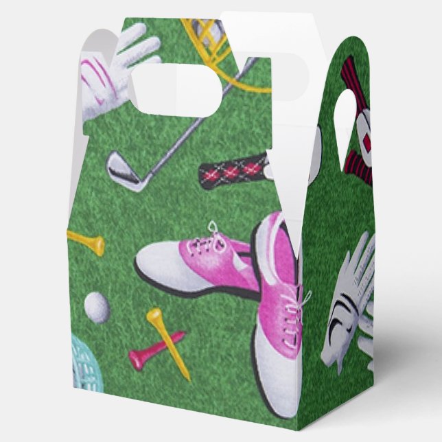 Caixinha De Lembrancinhas Girly Golf Pattern Favor Box (Aberto)