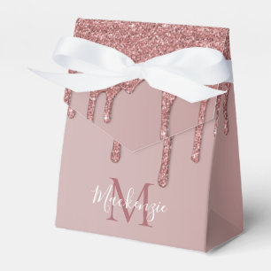 Caixinha De Lembrancinhas Girly Rosa Dourado Sparkle Glitter Drives Monogram