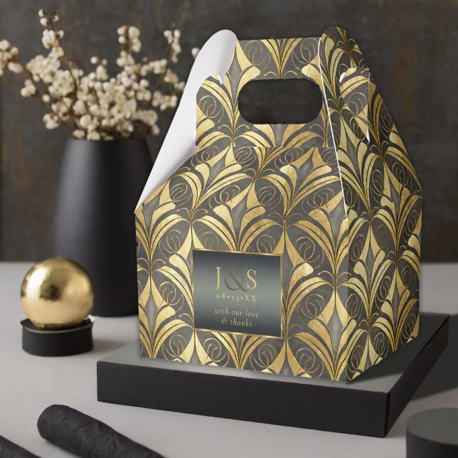 Caixinha De Lembrancinhas Glam Art Deco Wedding Obrigado ID1033 (Criador carregado)