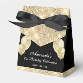 Caixinha De Lembrancinhas Glamour Preto e Dourado Personalizável