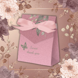 Caixinha De Lembrancinhas glamouroso rosa-chic e casamento verde