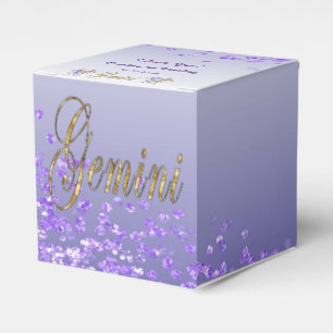 Caixinha De Lembrancinhas Glitter Gemini & Purple Glitter Birth
