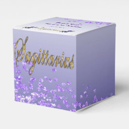 Caixinha De Lembrancinhas Glitter Sagittarius & Purple Glitter Birthday