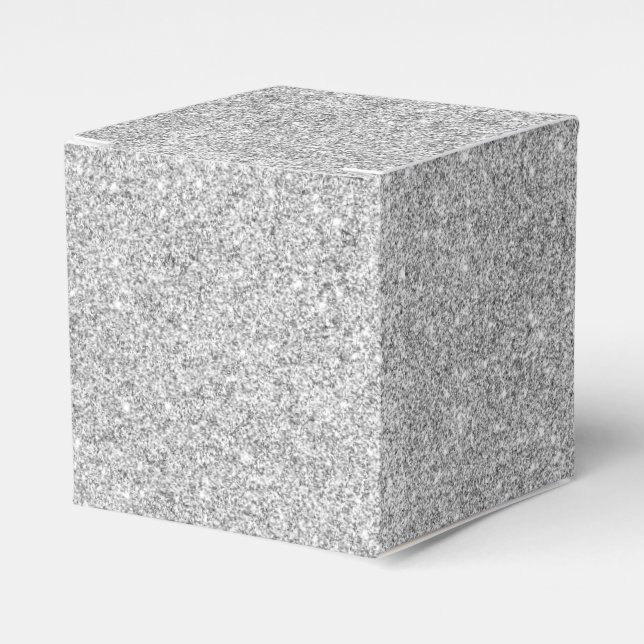 Caixinha De Lembrancinhas Glitter Silver Elegante (Frente)