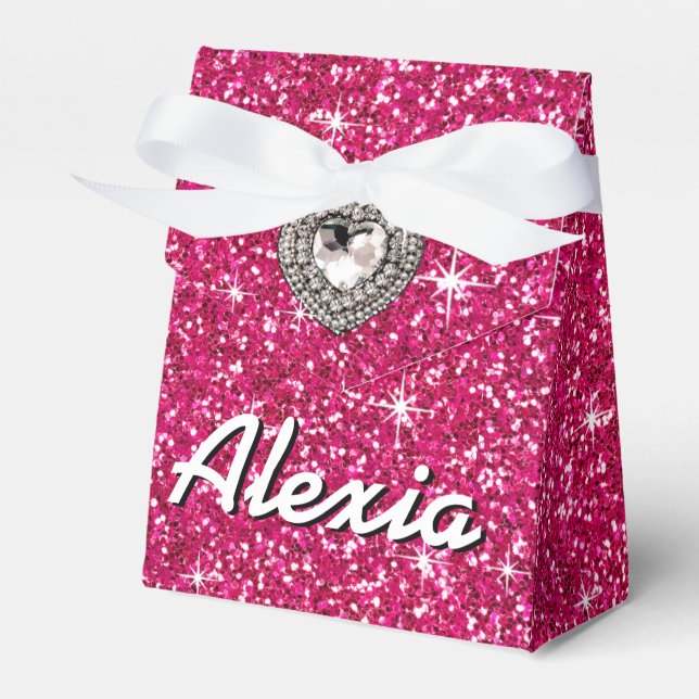 Caixinha De Lembrancinhas Glitz Bling - Sparkle | fúcsia (Frente)