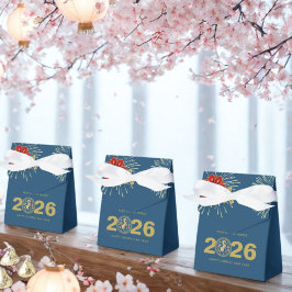 Caixinha De Lembrancinhas Gold Blue Chinese New Year of the Horse