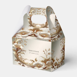 Caixinha De Lembrancinhas Gold Floral Favor Box