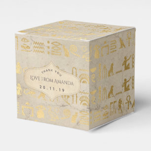 Caixinha De Lembrancinhas Gold Foil - Partido Temático Egípcio
