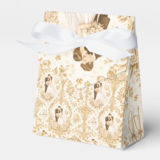 Caixinha De Lembrancinhas Gold Wedding Pattern
