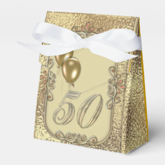 Caixinha De Lembrancinhas Golden 50th Anniversary Party Goodie Favor Box