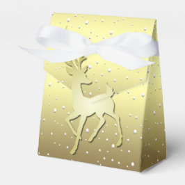 Caixinha De Lembrancinhas Golden Reindeer Snowy Holiday Favor Box