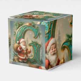Caixinha De Lembrancinhas Goldenes Initial G mit Weihnachtsmann und Krone