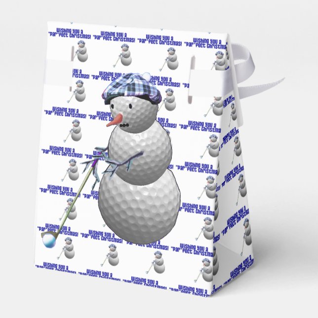 Caixinha De Lembrancinhas Golf Ball Snowman Natal (Verso)