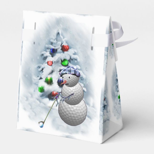 Caixinha De Lembrancinhas Golf Ball Snowman Natal (Verso)