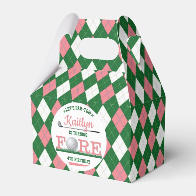 Caixinha De Lembrancinhas Golf PAR-TEE 4º Aniversário (Frente)